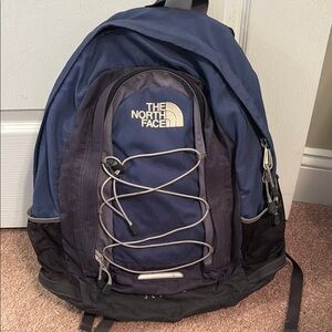 The North Face Blue and Black Backpack